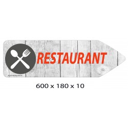 FLECHE SIGNAL  RESTAURANT DIRECTIONNEL  - 600 X 180 X 10