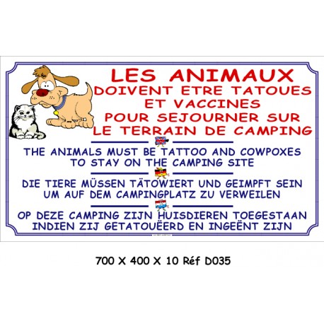 ANIMAUX TATOUES 4L - 700 X 400 X 10