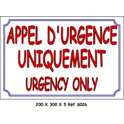 APPEL URGENCE 2L - 200 X 300 X 5