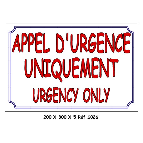 APPEL URGENCE 2L - 200 X 300 X 5