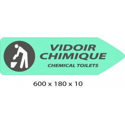 FLECHE SIGNAL VIDOIR CHIMIQUE DIRECTIONNEL - 600 X 180 X 10