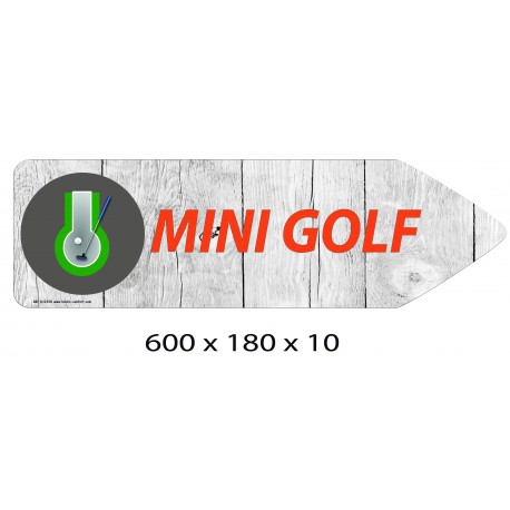 FLECHE SIGNAL MINI GOLF DIRECTIONNEL 600 X 180 X 10