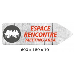 FLECHE SIGNAL ESPACE RENCONTRE DIRECTIONEL - 600 X 180 X 10