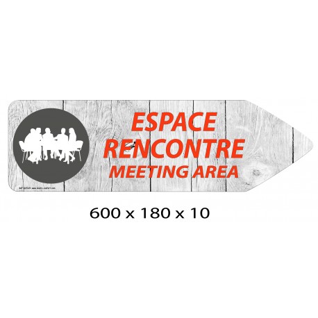 FLECHE SIGNAL ESPACE RENCONTRE DIRECTIONEL - 600 X 180 X 10