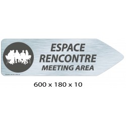 FLECHE SIGNAL ESPACE RENCONTRE DIRECTIONEL - 600 X 180 X 10