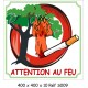 ATTENTION AU FEU - 400 X 400 X 10