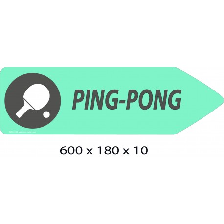 FLECHE SIGNAL PING PONG DIRECTIONNEL - 600 X 180 X 10