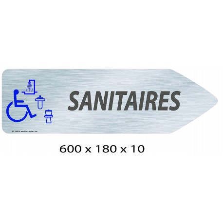 FLECHE SIGNAL SANITAIRES PMR DIRECTIONNEL - 600 X 180 X 10