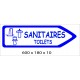 FLECHE SIGNAL SANITAIRES DIRECTIONNEL - 600 X 180 X 10