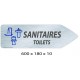 FLECHE SIGNAL SANITAIRES DIRECTIONNEL - 600 X 180 X 10