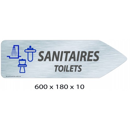 FLECHE SIGNAL SANITAIRES DIRECTIONNEL - 600 X 180 X 10