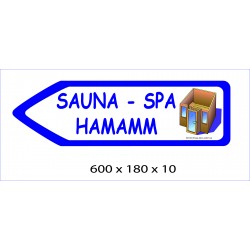 FLECHE SIGNAL SAUNA SPA HAMAMM DIRECTIONNEL - 600 X 180 X 10