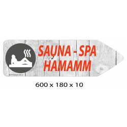 FLECHE SIGNAL SAUNA SPA HAMAMM DIRECTIONNEL - 600 X 180 X 10