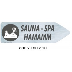 FLECHE SIGNAL SAUNA SPA HAMAMM DIRECTIONNEL - 600 X 180 X 10