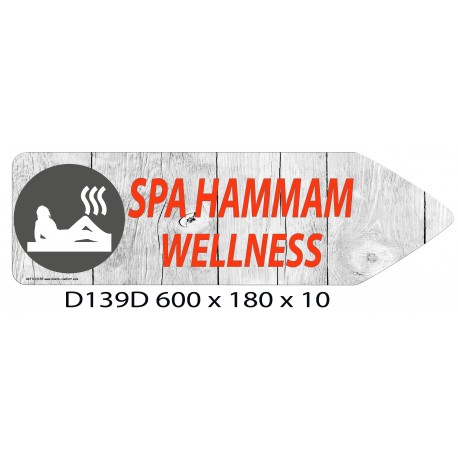 FLECHE SIGNAL SPA HAMMAM DIRECTIONNEL - 600 X 180 X 10