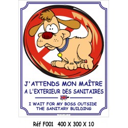 PANNEAU J'ATTENDS MON MAITRE 2L - 400 X 300 X 10