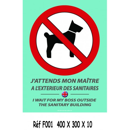 PANNEAU J'ATTENDS MON MAITRE 2L - 400 X 300 X 10