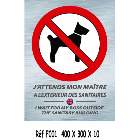 PANNEAU J'ATTENDS MON MAITRE 2L - 400 X 300 X 10