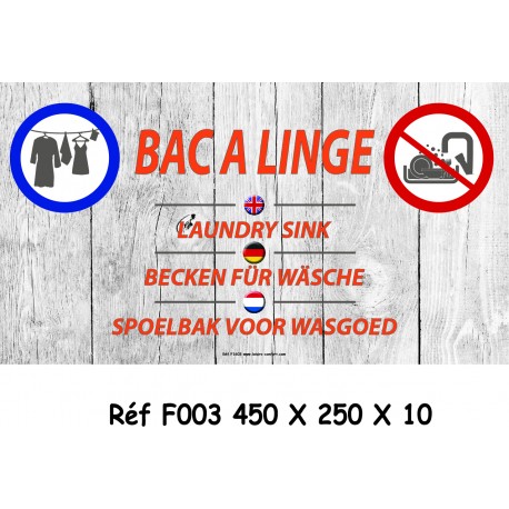 PANNEAU BAC LINGE 4L - 450 X 250 X 10