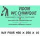 PANNEAU VIDOIR WC CHIMIQUE - 450 X 250 X 10