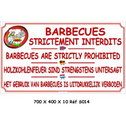 BARBECUES INTERDITS 4L - 700 X 400 X 10