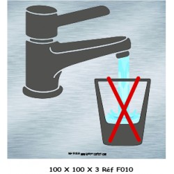 LOGO PORTE EAU NON POTABLE - 100 X 100 X 3