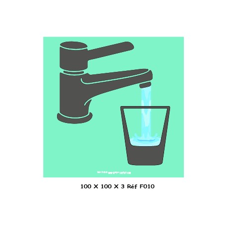 LOGO PORTE EAU POTABLE  - 100 X 100 X 3