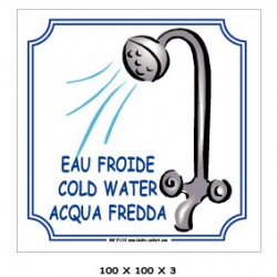 LOGO DOUCHE EAU FROIDE / CHAUDE - 3L / 4L - 100 X 100 X 3