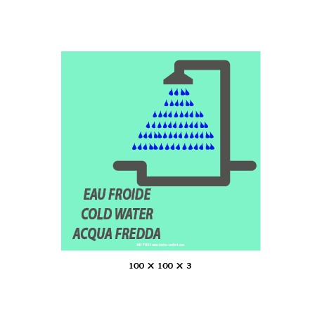 LOGO DOUCHE EAU FROIDE / CHAUDE - 3L / 4L - 100 X 100 X 3