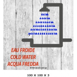 LOGO DOUCHE EAU FROIDE / CHAUDE - 3L / 4L - 100 X 100 X 3