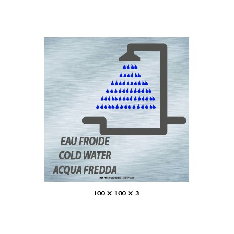 LOGO DOUCHE EAU FROIDE / CHAUDE - 3L / 4L - 100 X 100 X 3