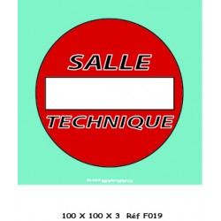 LOGO PORTE SALLE TECHNIQUE - 100 X 100 X 3