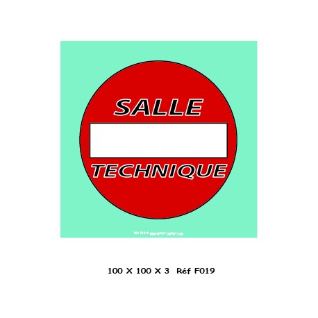 LOGO PORTE SALLE TECHNIQUE - 100 X 100 X 3