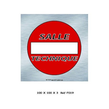LOGO PORTE SALLE TECHNIQUE - 100 X 100 X 3
