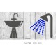 LOGO PORTE LAVABO DOUCHE - 100 X 200 X 3