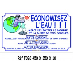 PANNEAU ÉCONOMISEZ L'EAU 4L - 450 X 250 X 10