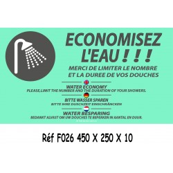 PANNEAU ÉCONOMISEZ L'EAU 4L - 450 X 250 X 10