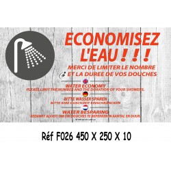 PANNEAU ÉCONOMISEZ L'EAU 4L - 450 X 250 X 10