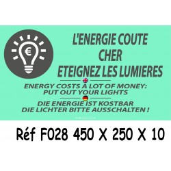 PANNEAU ÉTEIGNEZ LES LUMIÈRES 3L - 450 X 250 X 10