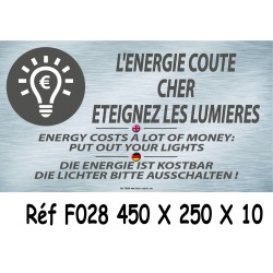 PANNEAU ÉTEIGNEZ LES LUMIÈRES 3L - 450 X 250 X 10