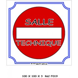 LOGO PORTE SALLE TECHNIQUE - 100 X 100 X 3