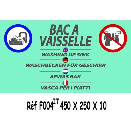 PANNEAU BAC A VAISSELLE 5L - 450 X 250 X 10