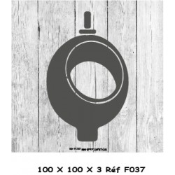 LOGO PORTE URINOIR - 100 X 100 X 3