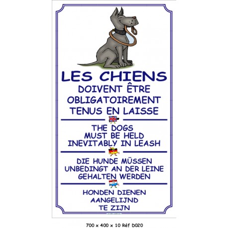 CHIENS EN LAISSE V 4L - 700 X 400 X 10