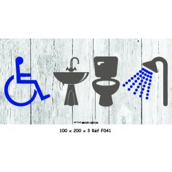 LOGO PORTE SANITAIRES HANDICAPE - 100 X 200 X 3