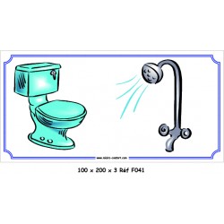 LOGO PORTE WC DOUCHE - 100 X 200 X 3