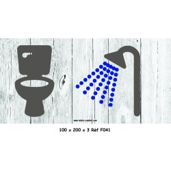 LOGO PORTE WC DOUCHE - 100 X 200 X 3