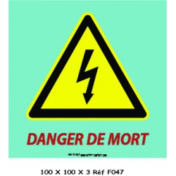 LOGO PORTE DANGER - 100 X 100 X 3