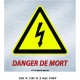 LOGO PORTE DANGER - 100 X 100 X 3