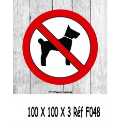 LOGO PORTE CHIEN INTERDIT - 100 X 100 X 3